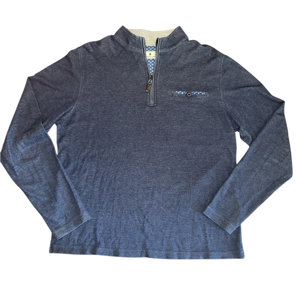 Southern Pines Men's Blue Quarter-Zip Sweater